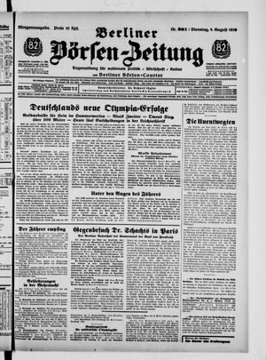 Berliner Börsen-Zeitung vom 04.08.1936