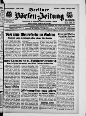 Berliner Börsen-Zeitung vom 07.08.1936