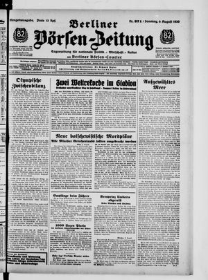 Berliner Börsen-Zeitung vom 09.08.1936