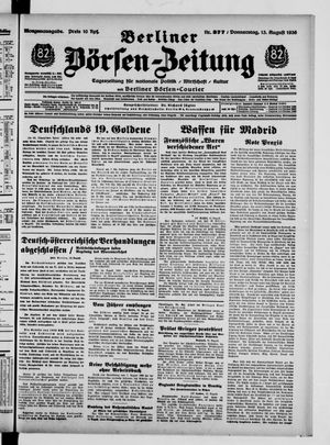 Berliner Börsen-Zeitung vom 13.08.1936