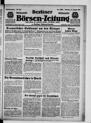 Berliner Börsen-Zeitung vom 31.08.1936