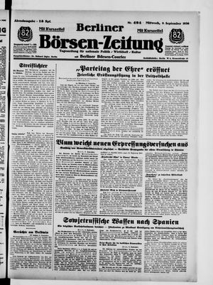 Berliner Börsen-Zeitung vom 09.09.1936