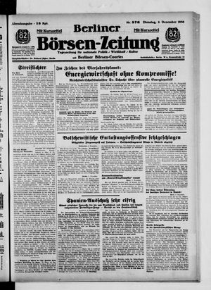 Berliner Börsen-Zeitung vom 08.12.1936