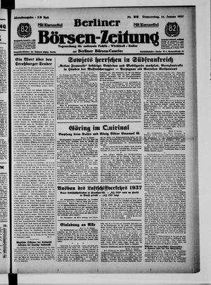 Berliner Börsen-Zeitung vom 14.01.1937