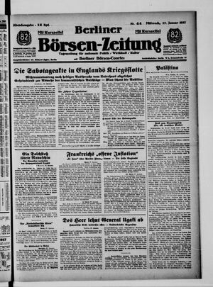 Berliner Börsen-Zeitung vom 27.01.1937