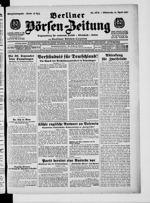 Berliner Börsen-Zeitung vom 14.04.1937