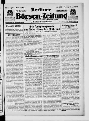 Berliner Börsen-Zeitung vom 19.04.1937