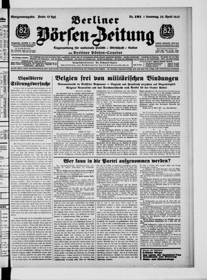 Berliner Börsen-Zeitung vom 25.04.1937