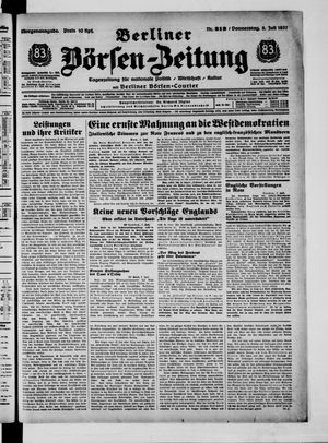Berliner Börsen-Zeitung vom 08.07.1937