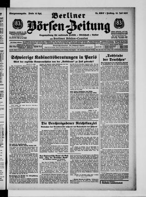 Berliner Börsen-Zeitung vom 16.07.1937