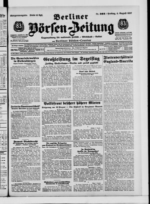 Berliner Börsen-Zeitung vom 06.08.1937
