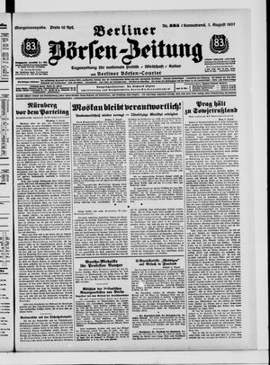 Berliner Börsen-Zeitung vom 07.08.1937