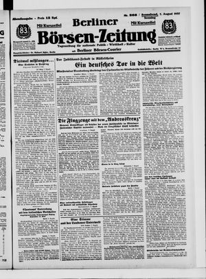 Berliner Börsen-Zeitung vom 07.08.1937