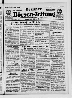 Berliner Börsen-Zeitung vom 09.08.1937