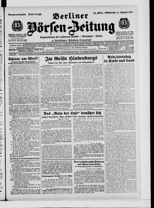 Berliner Börsen-Zeitung vom 11.08.1937