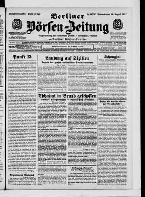 Berliner Börsen-Zeitung vom 14.08.1937