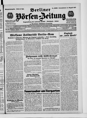 Berliner Börsen-Zeitung vom 21.08.1937