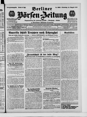 Berliner Börsen-Zeitung vom 22.08.1937