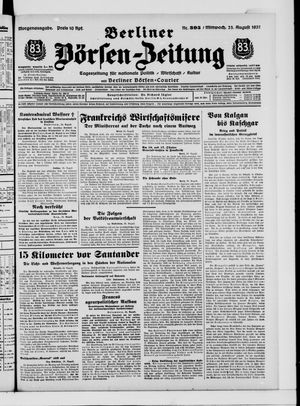 Berliner Börsen-Zeitung vom 25.08.1937