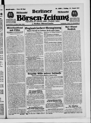 Berliner Börsen-Zeitung vom 27.08.1937