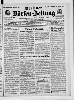 Berliner Börsen-Zeitung vom 31.08.1937