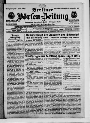 Berliner Börsen-Zeitung vom 01.09.1937