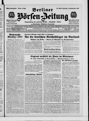 Berliner Börsen-Zeitung vom 03.09.1937