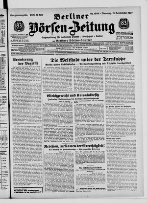 Berliner Börsen-Zeitung vom 21.09.1937