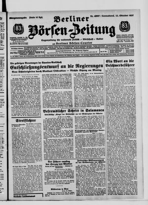 Berliner Börsen-Zeitung vom 23.10.1937