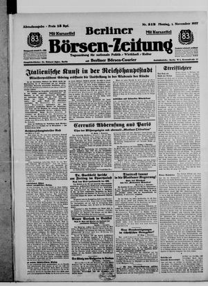 Berliner Börsen-Zeitung vom 01.11.1937