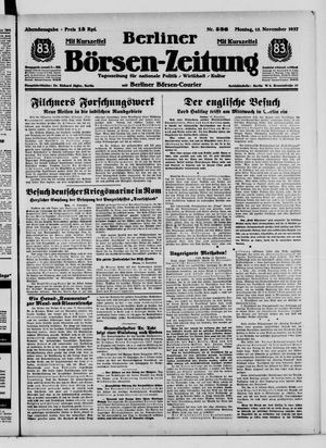 Berliner Börsen-Zeitung vom 15.11.1937