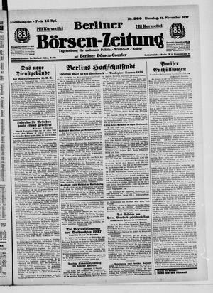 Berliner Börsen-Zeitung vom 30.11.1937