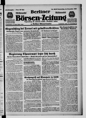 Berliner Börsen-Zeitung vom 30.12.1937