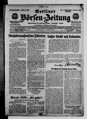 Berliner Börsen-Zeitung vom 01.01.1938