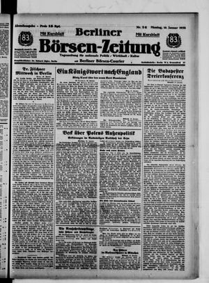 Berliner Börsen-Zeitung vom 10.01.1938