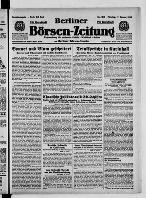 Berliner Börsen-Zeitung vom 17.01.1938