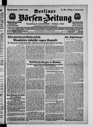 Berliner Börsen-Zeitung vom 21.01.1938