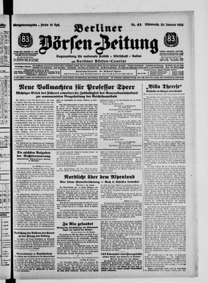 Berliner Börsen-Zeitung vom 26.01.1938
