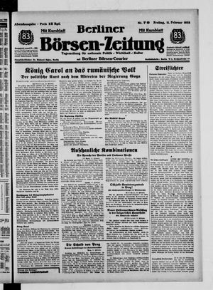 Berliner Börsen-Zeitung vom 11.02.1938
