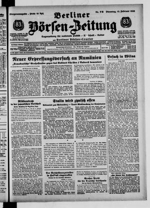 Berliner Börsen-Zeitung vom 15.02.1938