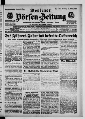 Berliner Börsen-Zeitung vom 13.03.1938