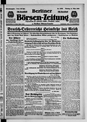Berliner Börsen-Zeitung vom 14.03.1938