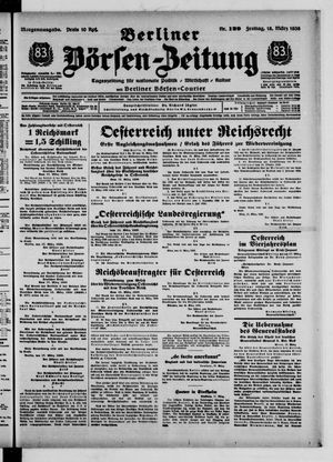Berliner Börsen-Zeitung vom 18.03.1938