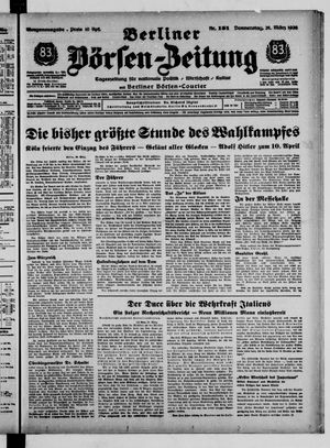 Berliner Börsen-Zeitung vom 31.03.1938