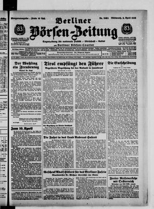 Berliner Börsen-Zeitung vom 06.04.1938