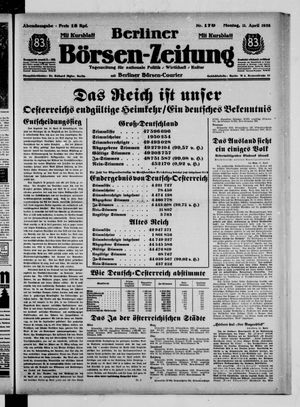 Berliner Börsen-Zeitung vom 11.04.1938