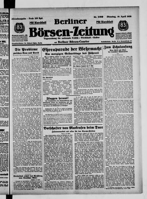 Berliner Börsen-Zeitung vom 19.04.1938