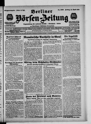 Berliner Börsen-Zeitung vom 22.04.1938