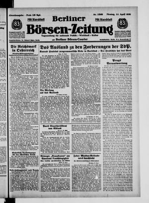 Berliner Börsen-Zeitung vom 25.04.1938