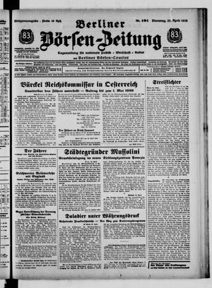 Berliner Börsen-Zeitung vom 26.04.1938